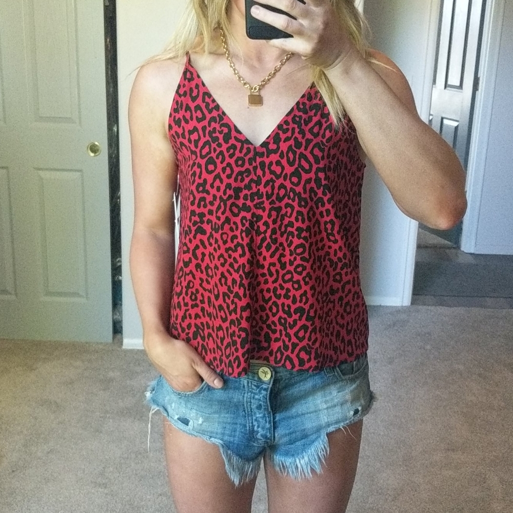 NWT 🔥 Red Leopard Cami / Tank - Picture 2 of 2